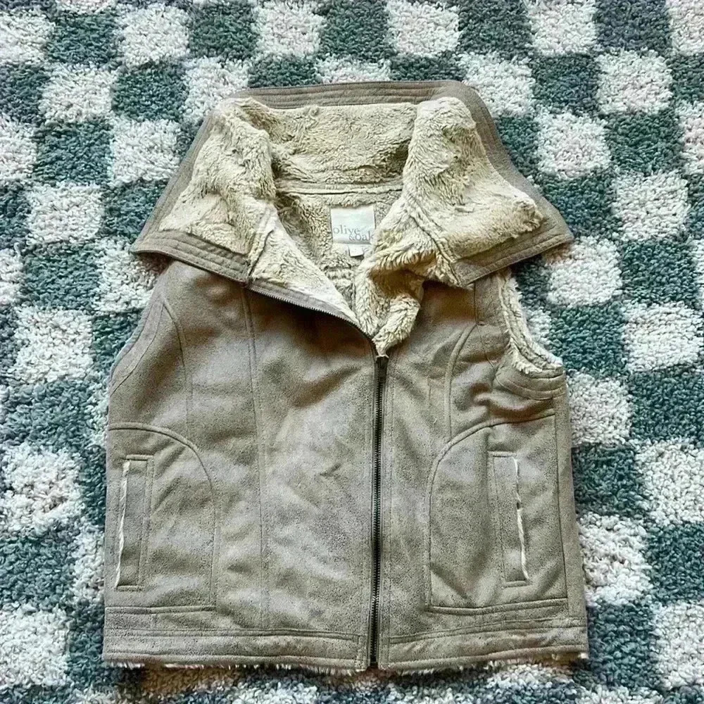 Faux Seude / Shearling Vest - Size Small